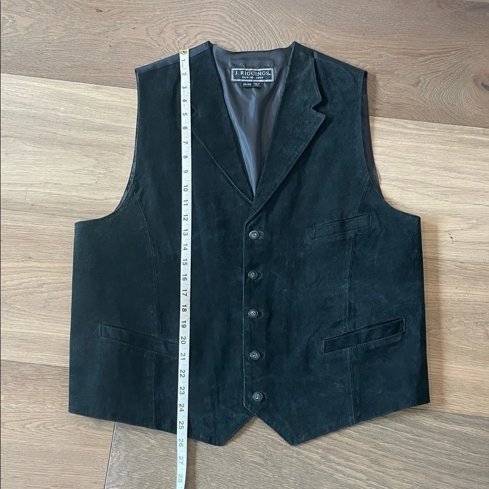 J. Riggings Men’s Black Suede Leather Vest Size XXL